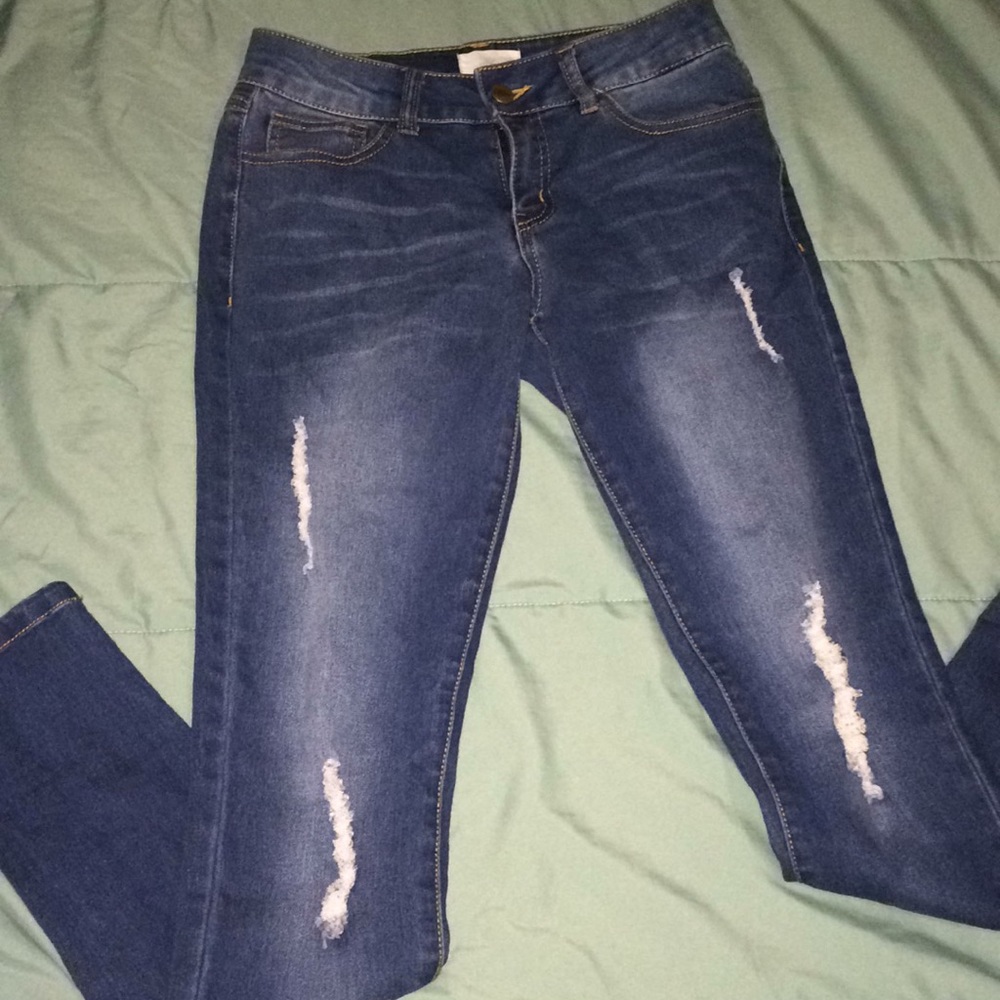 Blue denim jeans